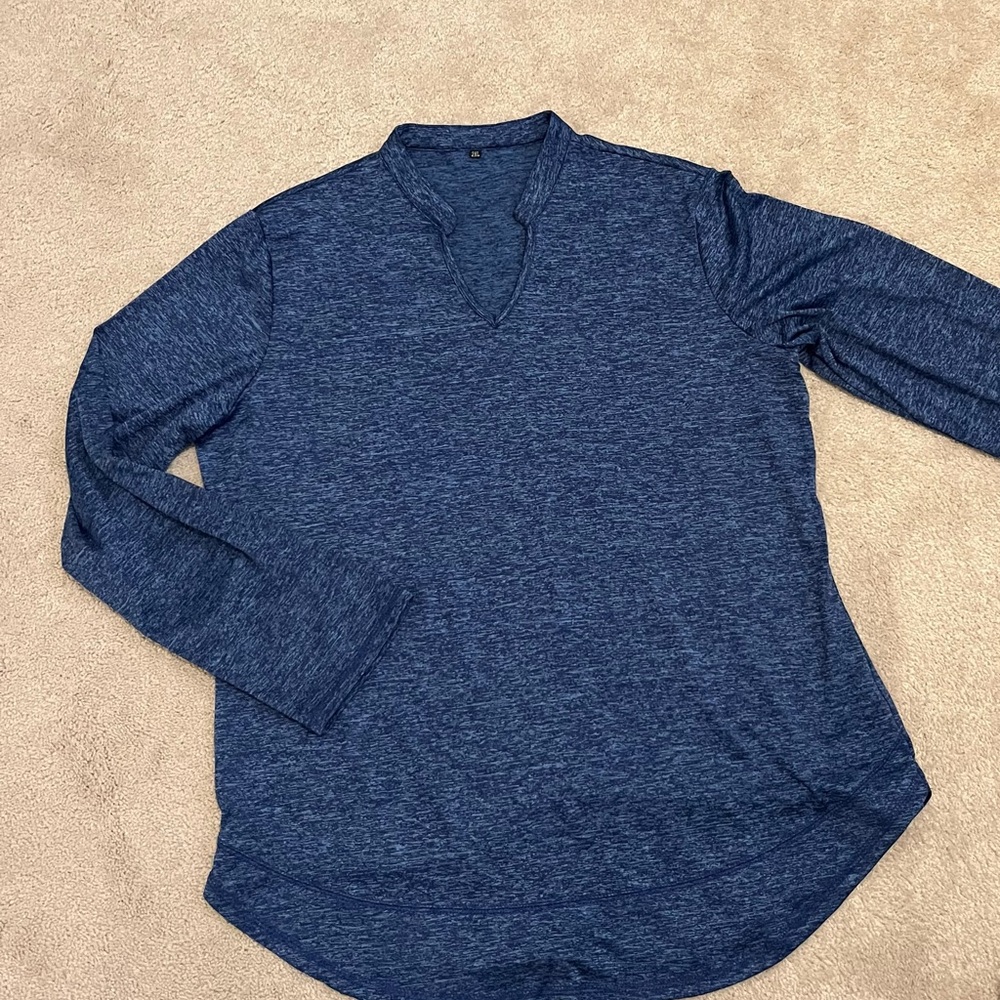 Heather Blue LS Athletic Top